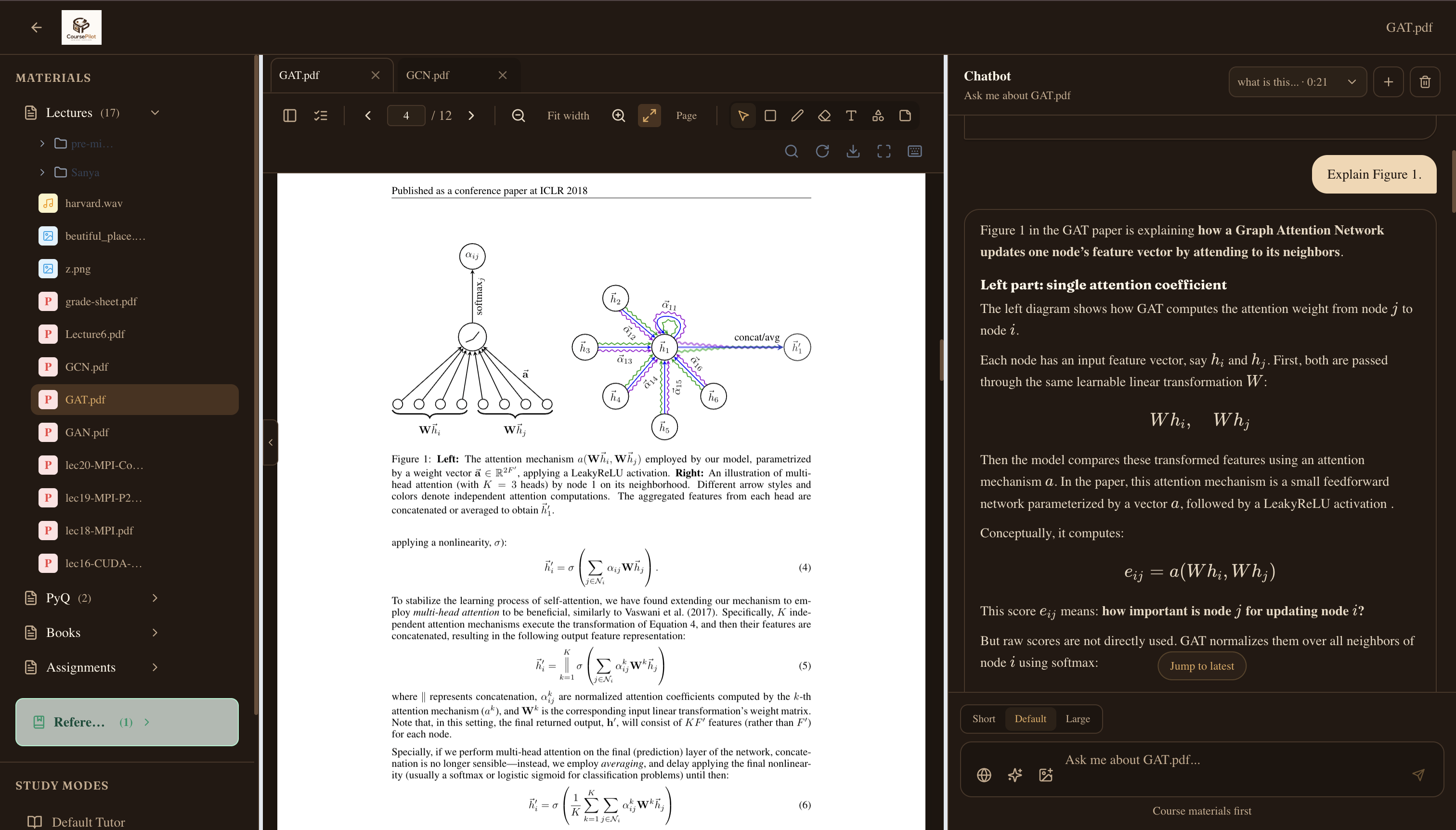 Course workspace